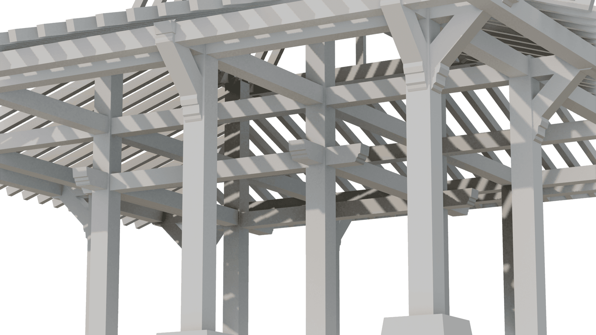 Pilar Kayu Solid close-up